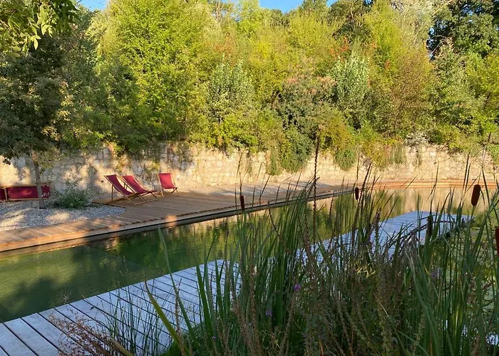 Maison Terre Les De Fallot - Sauna Bain-froid Piscine Naturelle 木屋 L'isle-Bouzon